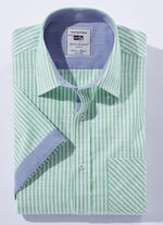 Gestreept shirt "Milano Italy" in 4 kleuren GROEN EN WIT GESTREEPT