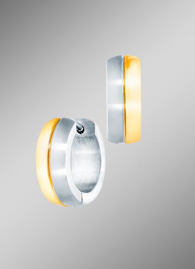 Mooie klapcreolen tweekleurig, hoogglans/gesatineerd 