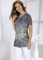 Shirt in actuele batiklook in 2 kleuren GRIJS