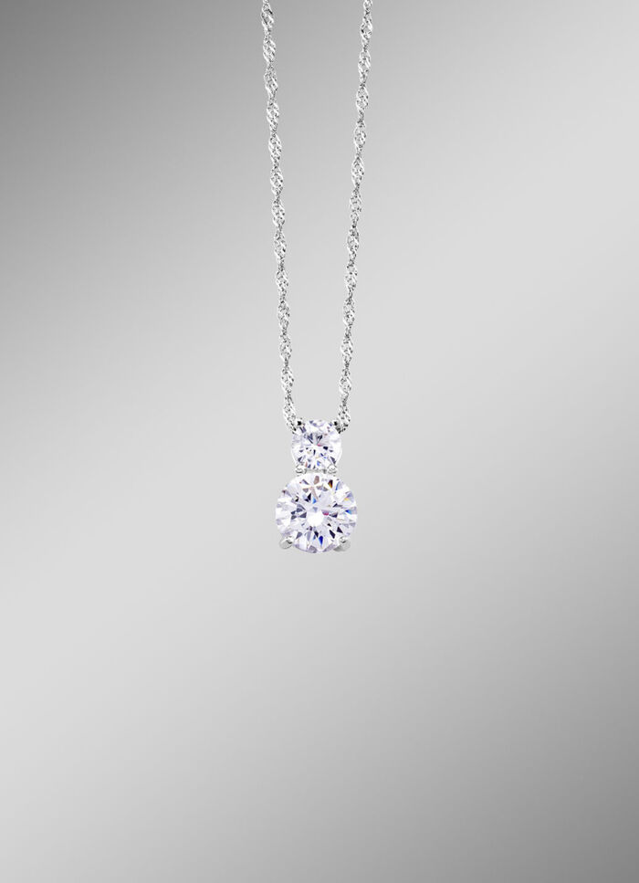 Hanger met kristallen stenen en Singapore ketting 
