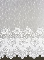 Bloemenvenstervitrage met rechte boord 