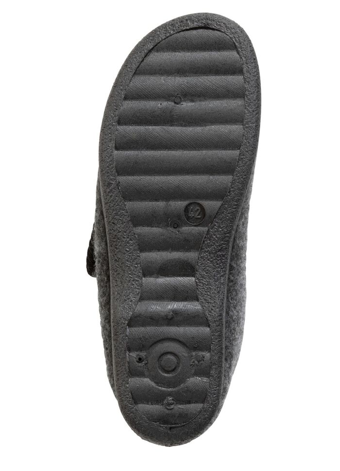 Enkellaarsjes van zacht vilt ANTRACIET