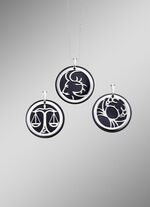 Zodiac hanger met echte agaat in zwart 