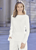 Shirt met split en lange mouwen in 2 kleuren ECRU