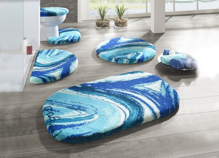 Design badmattenset van kunstenaar professor Luigi Colani BLAUW