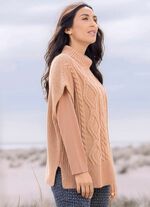 Pullunder in parelmoer met kabelpatroon 