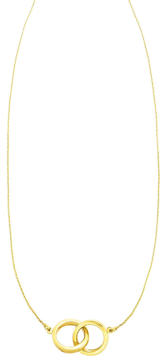 In een prachtig ontwerp: Halsketting met 2 ringen 