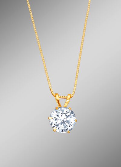 Hanger met synthetische zirkonia en Venezia ketting 