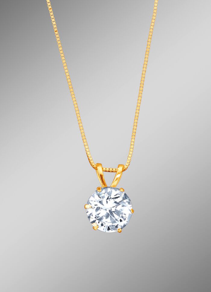 Hanger met synthetische zirkonia en Venetiaanse ketting 