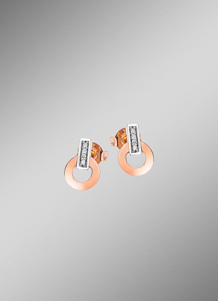 Moderne oorbellen met 8 diamanten 