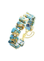 Armband met bewaard turkoois en bewaard parelmoer 