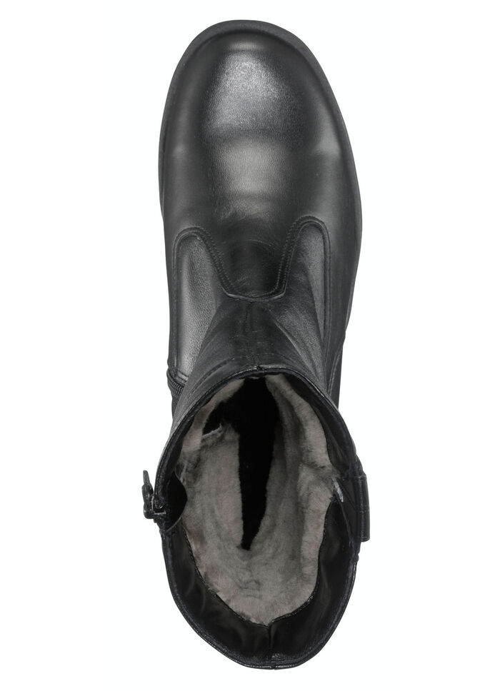 ELENA EDEN, gevoerde dameslaarzen, winterschoenen, breedte H, met lamsvacht ZWART