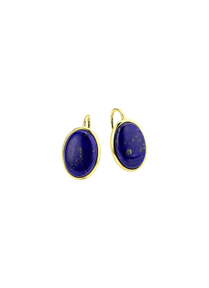 Vergulde oorbellen met lapis lazuli 