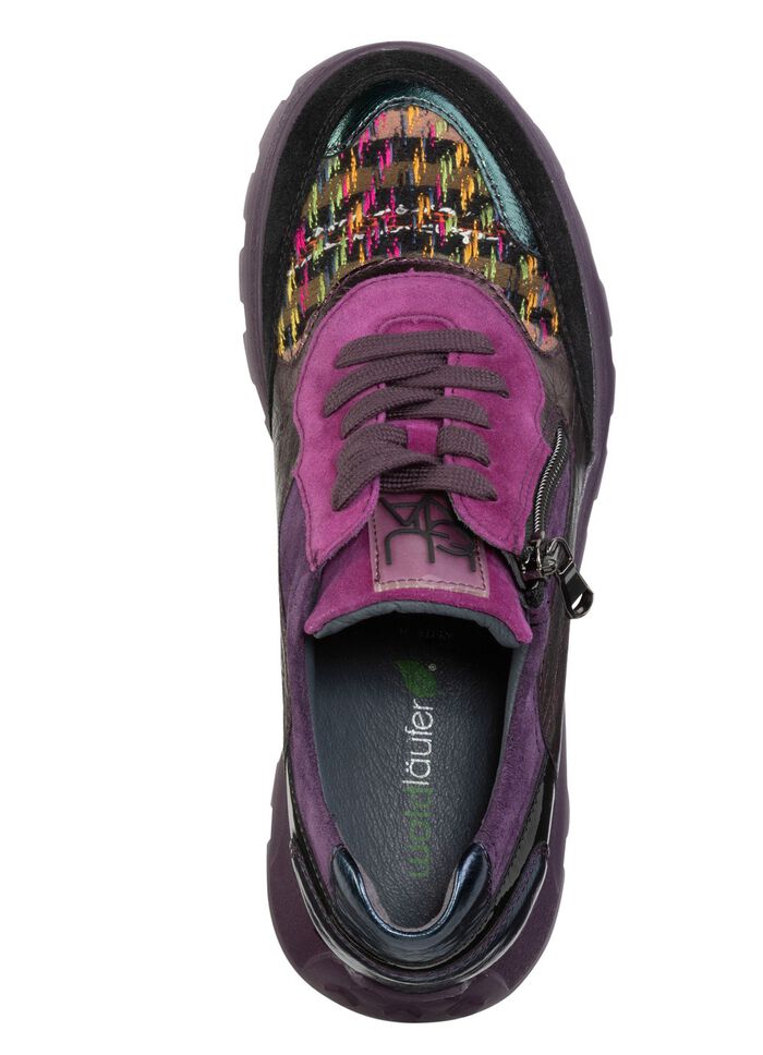 Ranger vetersneaker gecombineerd met kleurrijk textielmateriaal PAARS-KLEURRIJK