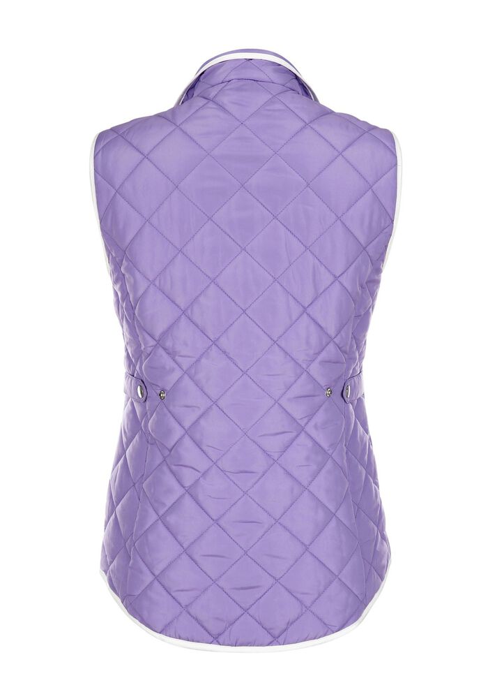 Gewatteerd vest met contrasterende biezen 