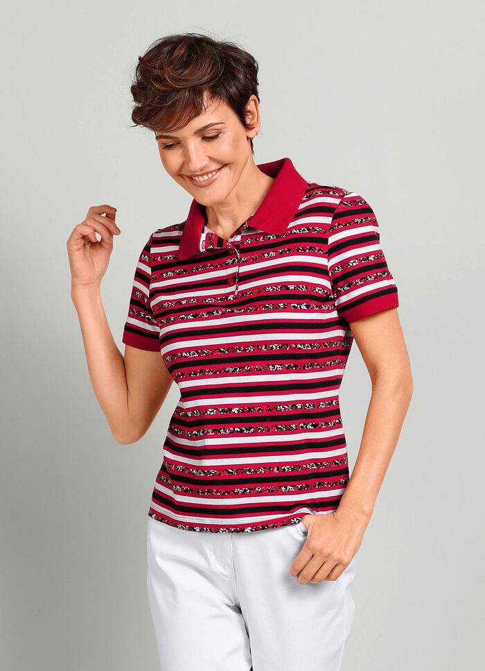 Poloshirt met een gestreept all-over dessin 