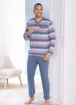 Tweepak pyjama's met V-hals en borstzakje 