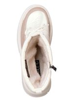 Caprice-laarzen met glanzend textielmateriaal PARELWIT TAUPE