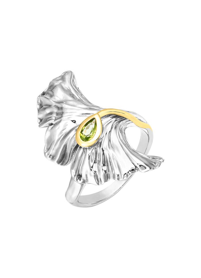 Stijlvolle damesring met echte peridot 