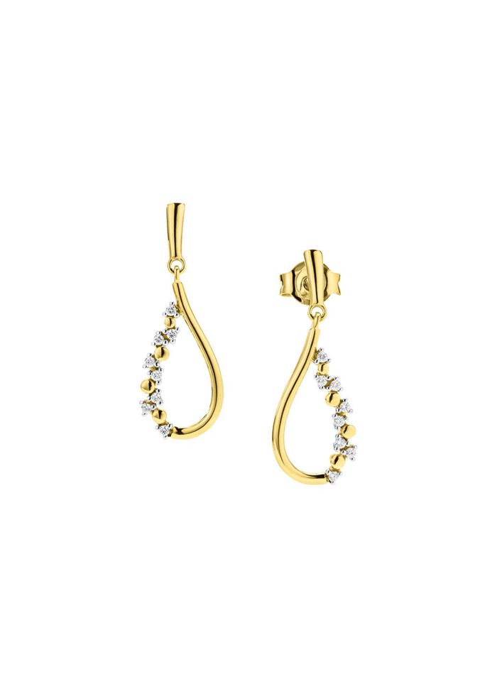 Elegantie in druppelvorm: oorbellen met synthetische zirkonia 