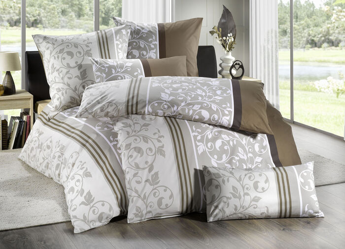 Zachte renforcé beddengoedset van Florella BEIGE