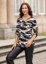 Overhemdtuniek met imitatieleren bies 