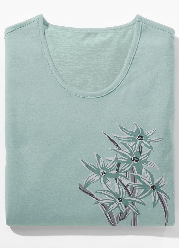 Nachthemd met geplaatste print en korte mouwen JADE