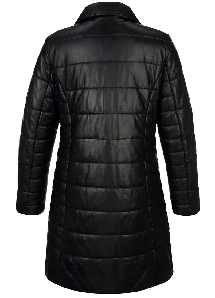 Korte leren jas met binnenzak 