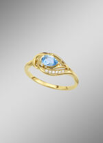 Damesring met echte blauwe topaas 