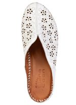 ELENA EDEN, zomerse damesklompen, breedte G, gemaakt van leer WEISS