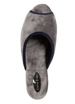 ELENA EDEN fluwelen muiltjes met contrasterende rand GRIJS