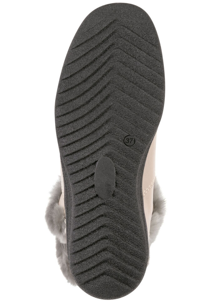 ELENA EDEN, gevoerde dames enkellaarsjes, winterschoenen, breedte H, met lamsvacht BEIGE