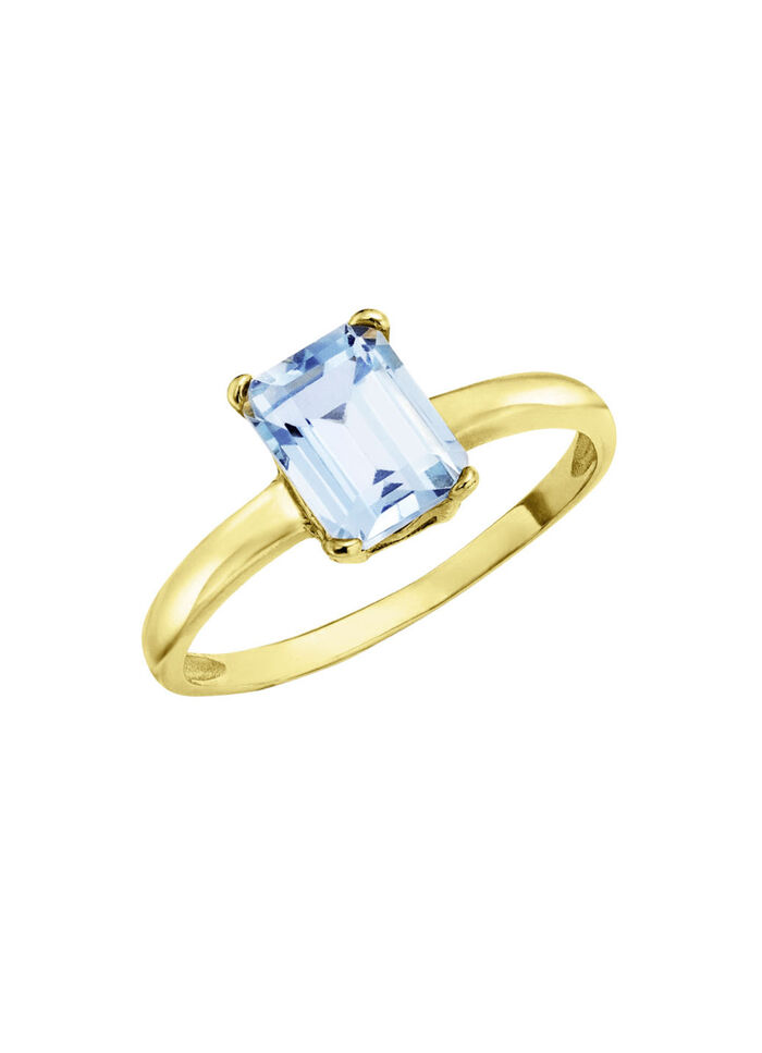 Damesring met ring. Blauwe topaas 