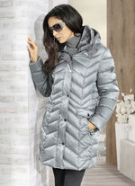 Jas met afneembare rand van imitatiebont op de kraag 