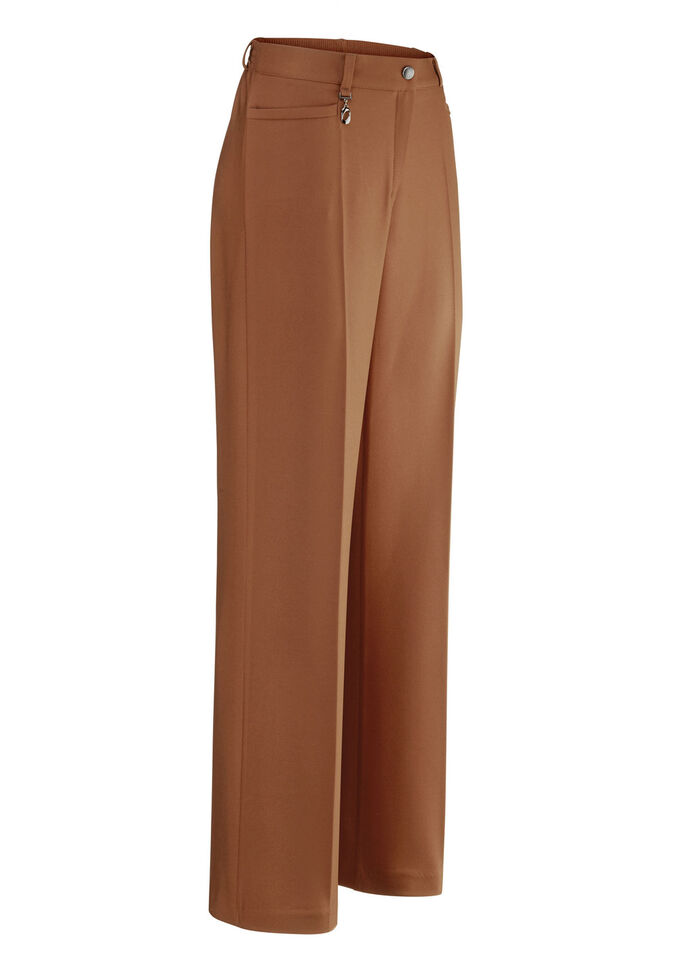 Elegante broek met een opvallende decoratieve hanger COGNAC