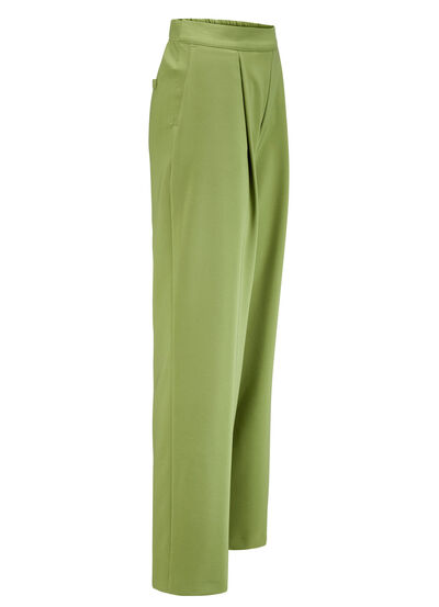 Broek met plooien in modieuze breedte 