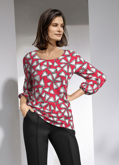 Shirt met schitterende kleurenprint 