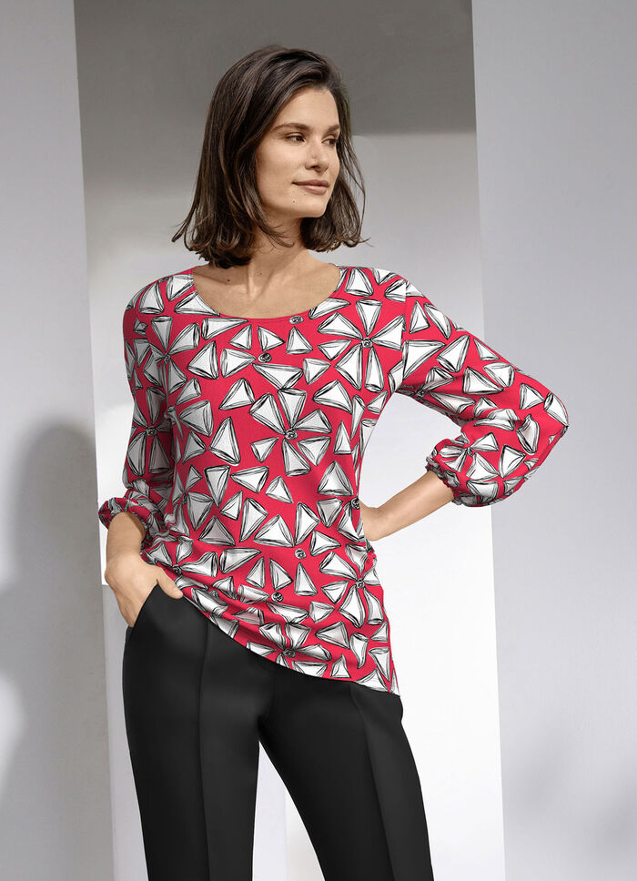 Shirt met schitterende kleurenprint 