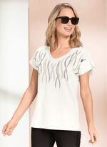 Shirt met bordversiering ECRU