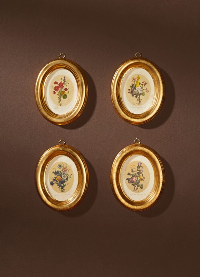 Foto's met indrukwekkende houten lijst, set van 4 