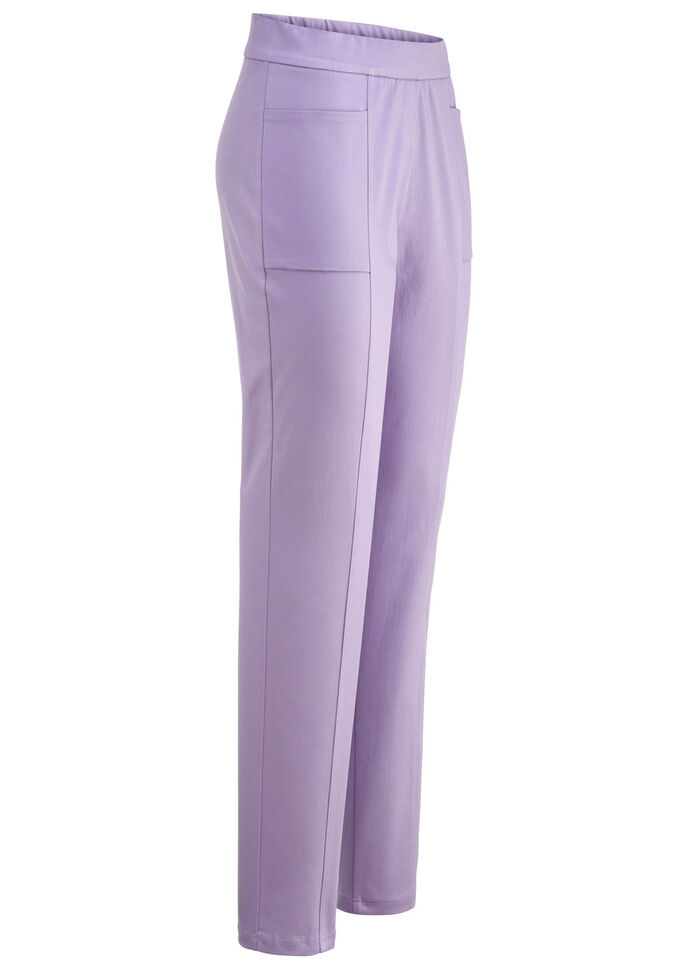 Broek met gestikte deelnaden LAVENDEL