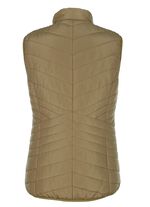 Gewatteerd vest met contrasterende biezen RIETGROEN