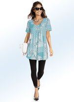 Lang shirt met plooien in 3 kleuren MUNT WIT