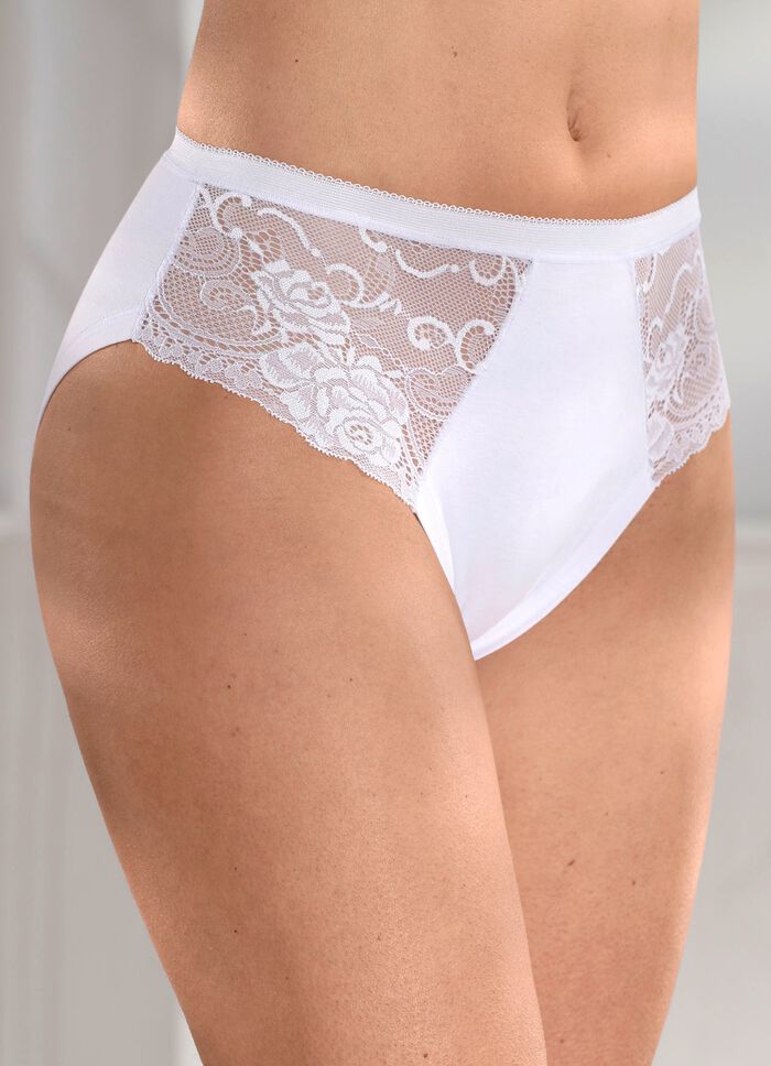 Laurina set van vier slips met elastische kant 