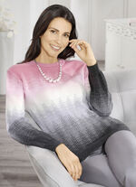 Trui in jacquardmotief ROSÉ-WIT-GRIJS