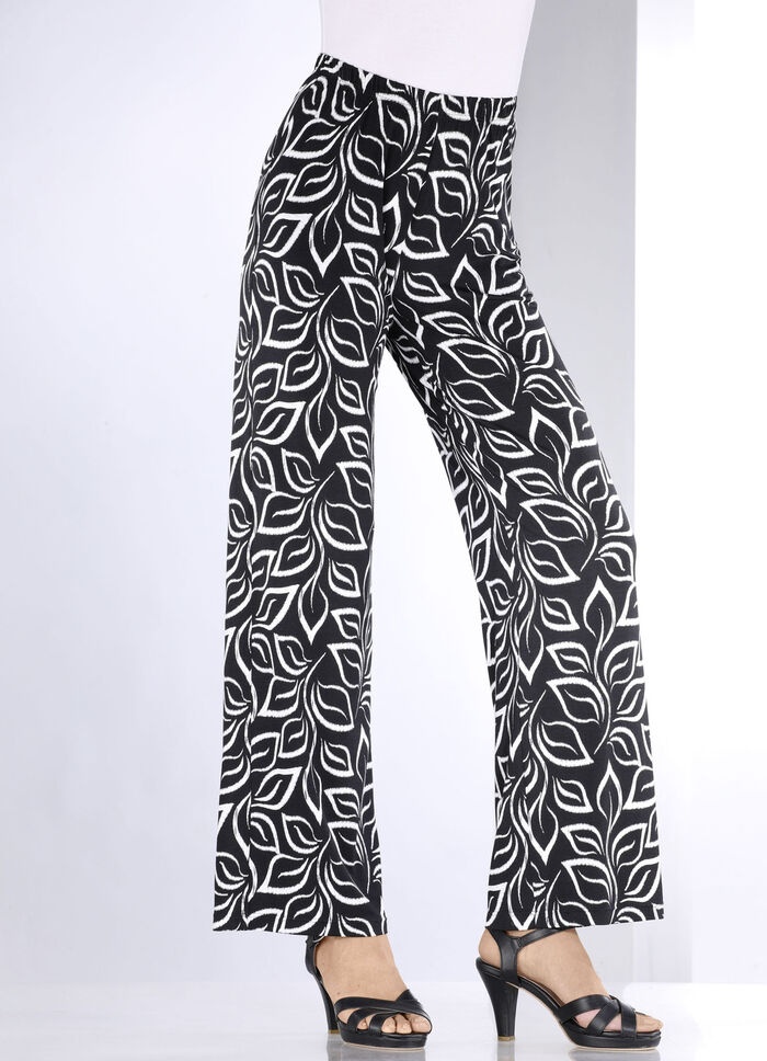 Broek met comfortabele breedte ZWART-WIT