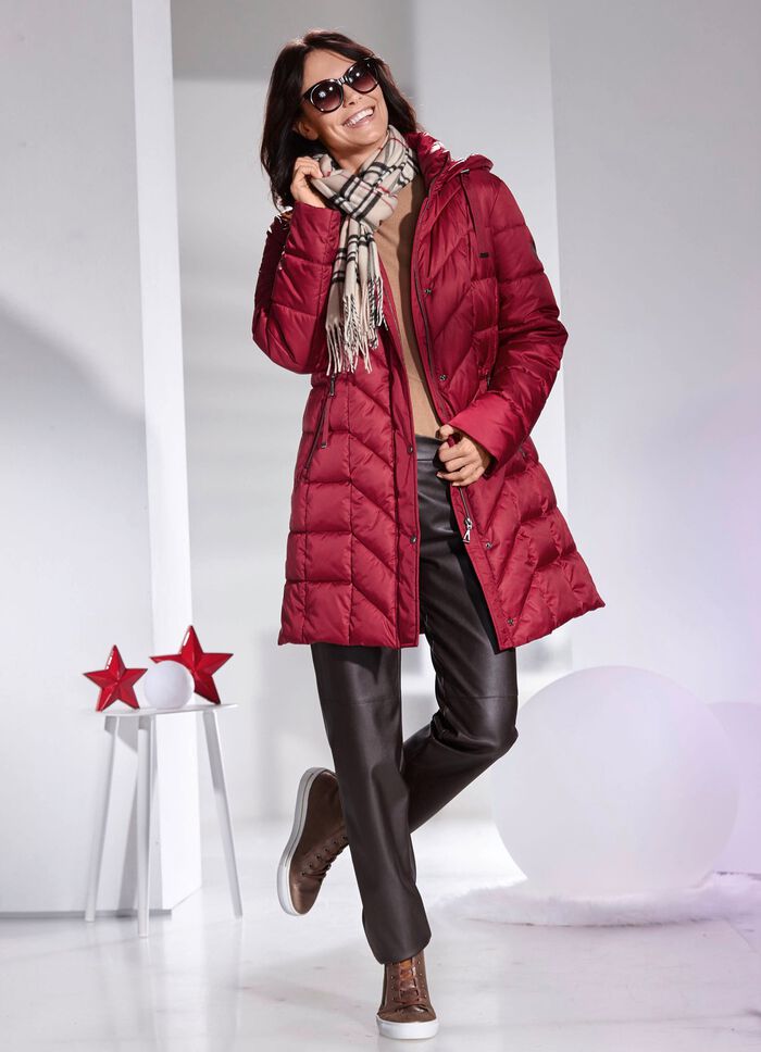 Korte jas met afneembare capuchon RUBY RED