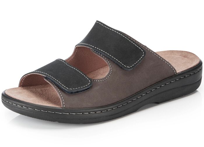 GINO GALANTE, comfortabele herenmuiltjes, breedte H, met uitneembaar voetbed DONKERBLAUWE MOKKA