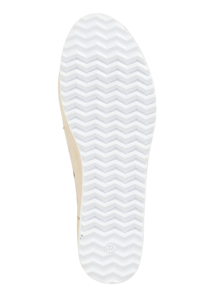 ELENA EDEN pantoffels gemaakt van zacht nappaleer met perforaties LICHTBEIGE