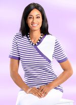 Trui met wikkellook LILA-WEISS